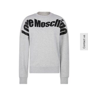 Moschino Light Grey Crewneck Sweatshirt with Black Logo